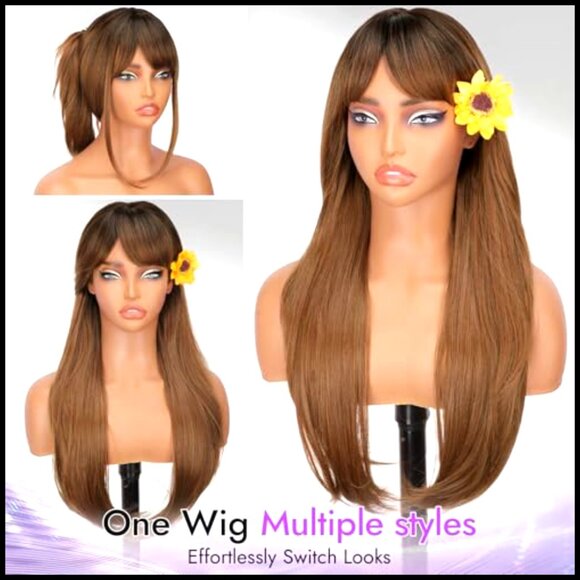Synthetic Heat Resistant Wig with Realistic Scalp Layered Hairstyle for Daily main image 5